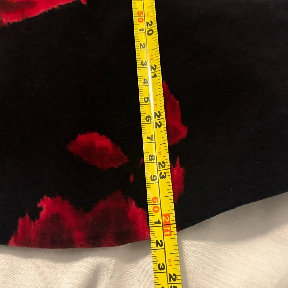 Talbots black velvet blazer red roses SZ 18 3/4 length sleeves 100% Cotton lined - Picture 8 of 15